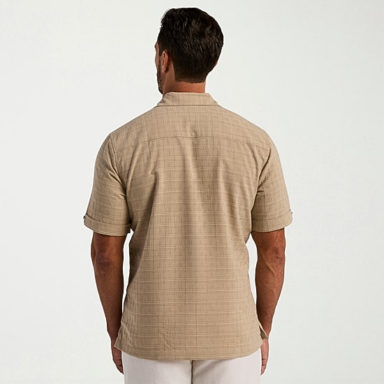 Cubavera Mens Short Sleeve Regular Fit Button-Down Shirt