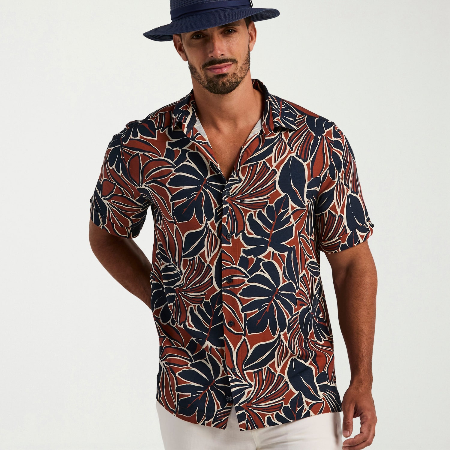 Cubavera Mens Short Sleeve Regular Fit Button-Down Shirt