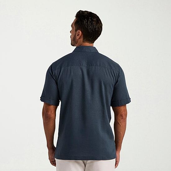 Cubavera Mens Short Sleeve Regular Fit Button-Down Shirt