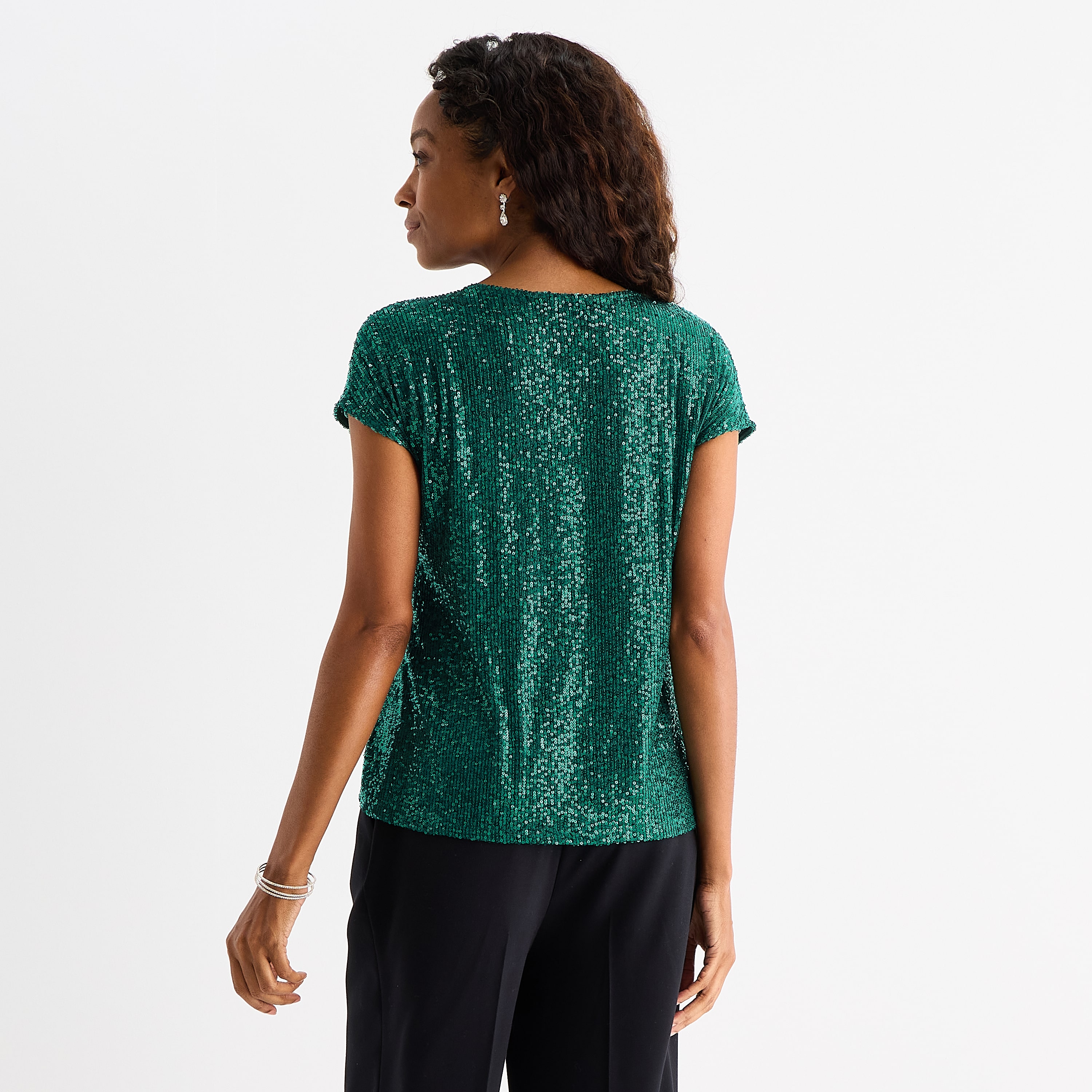 MSK Womens V Neck Short Sleeve Blouse