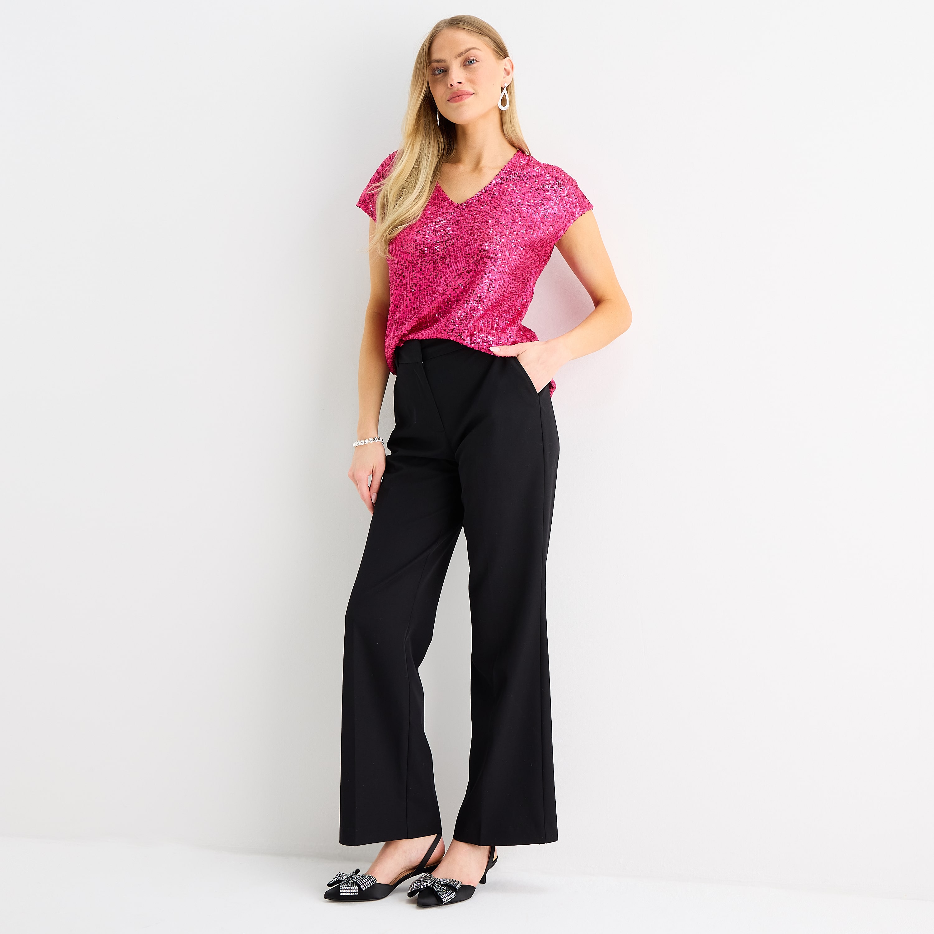 MSK Womens V Neck Short Sleeve Blouse
