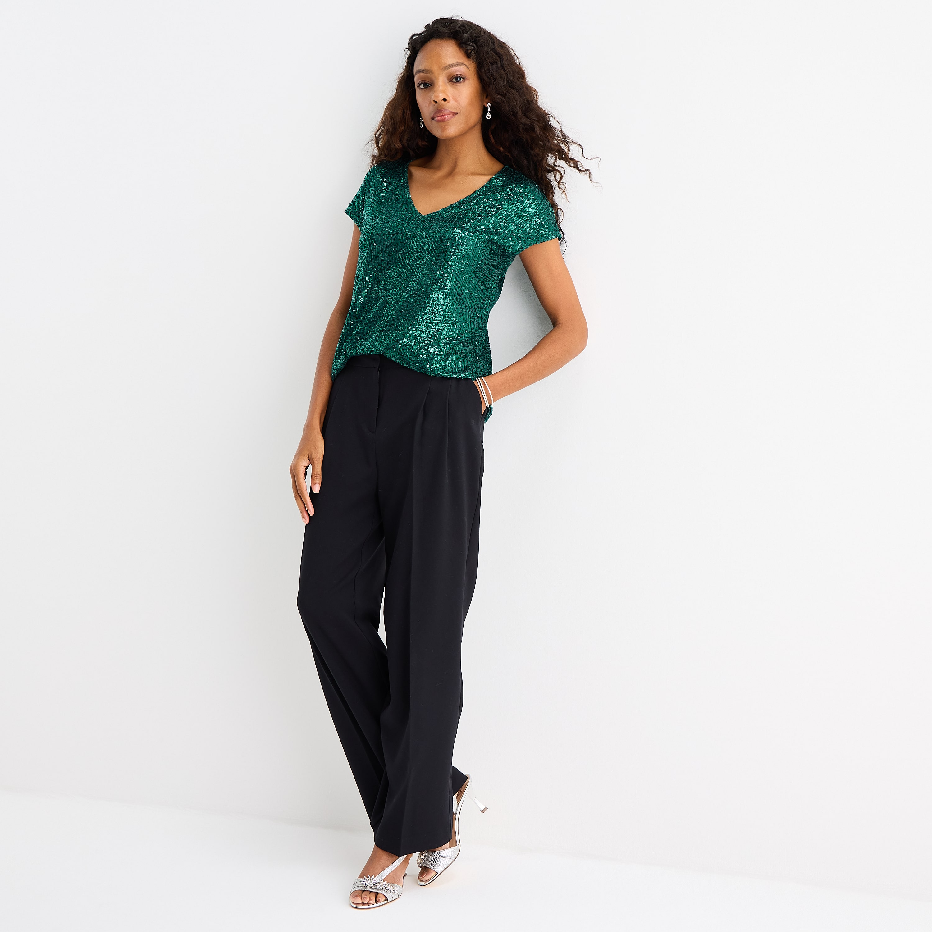 MSK Womens V Neck Short Sleeve Blouse