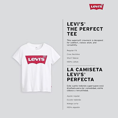 Levi's Women's The Perfect Crewneck Cotton T-Shirt - Taru Floral V2 Anthracite Night