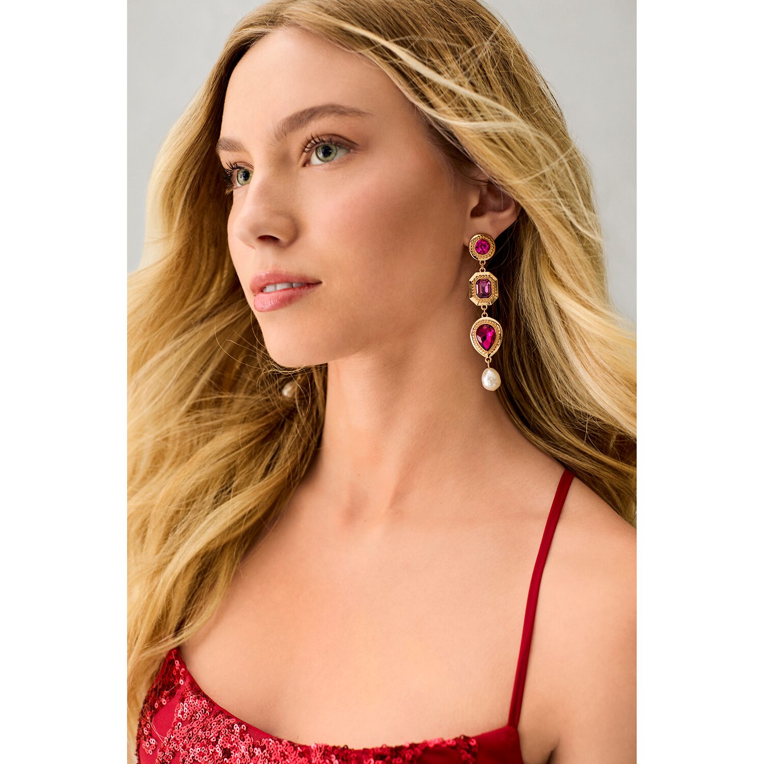 Bijoux Bar Gold Tone Womens Glass Drop Earrings