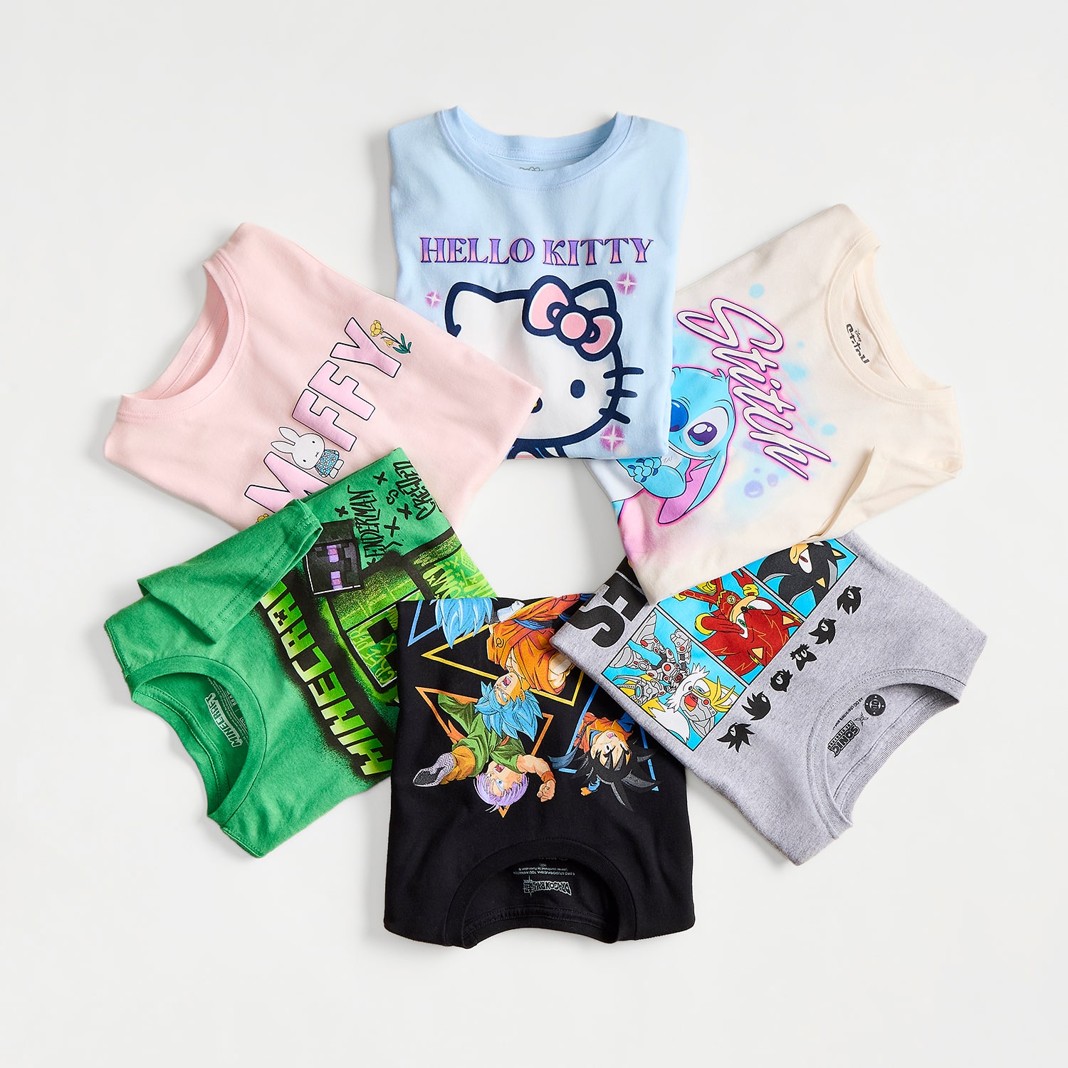 Little & Big Kid Boys Crew Neck Short Sleeve Regular Fit Sonic the Hedgehog Graphic T-Shirt