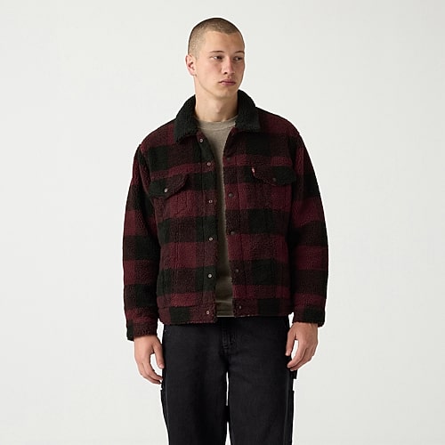 Levi 's Mens Denim Trucker Jacket In Red
