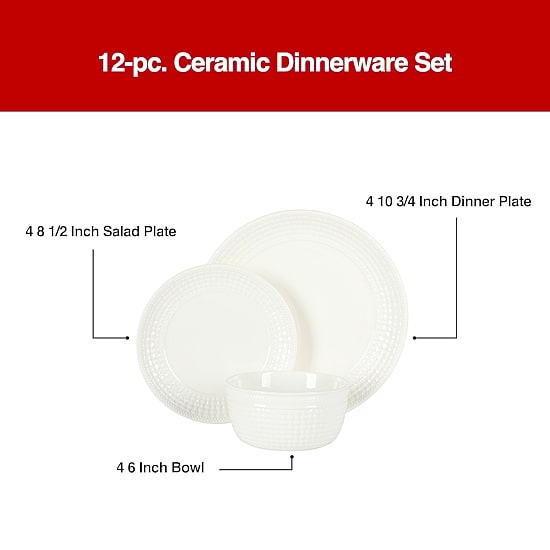 Martha Stewart Basketweave 12-pc. Ceramic Dinnerware Set