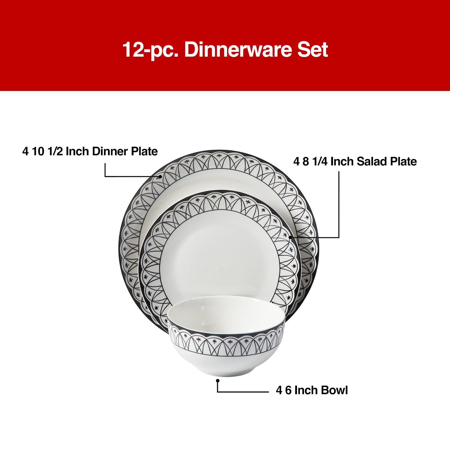 Martha Stewart Midnight Louts 12-pc. Dinnerware Set