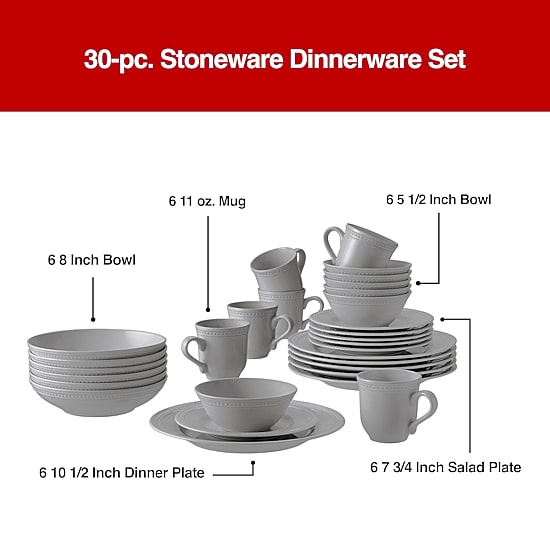 Home Expressions Caroline 30-pc. Stoneware Dinnerware Set