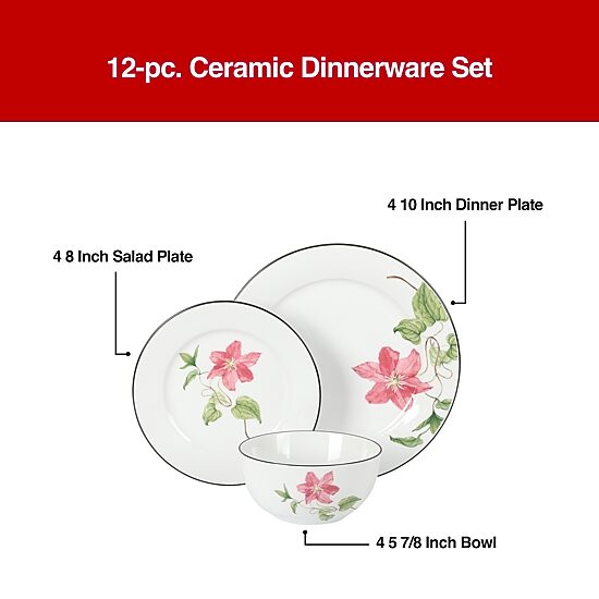 Martha Stewart Botanical Garden 12-pc. Ceramic Dinnerware Set