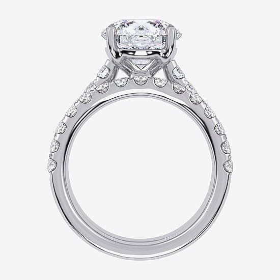 Signature By Modern Bride (G-H / Si1-Si2) Womens 4 CT. T.W. Lab Grown White Diamond 14K Gold Round Side Stone Bridal Set