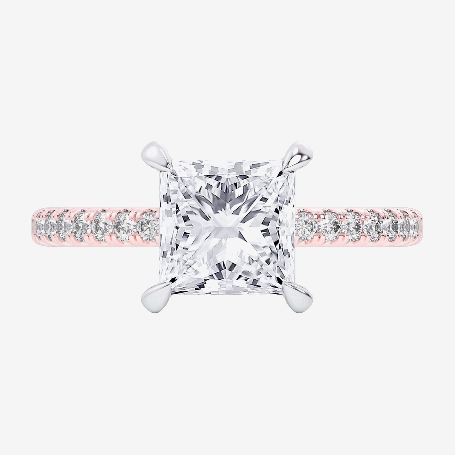 (G-H / Si1-Si2) Womens 2 1/4 CT. T.W. Lab Grown White Diamond 14K Gold Side Stone Engagement Ring