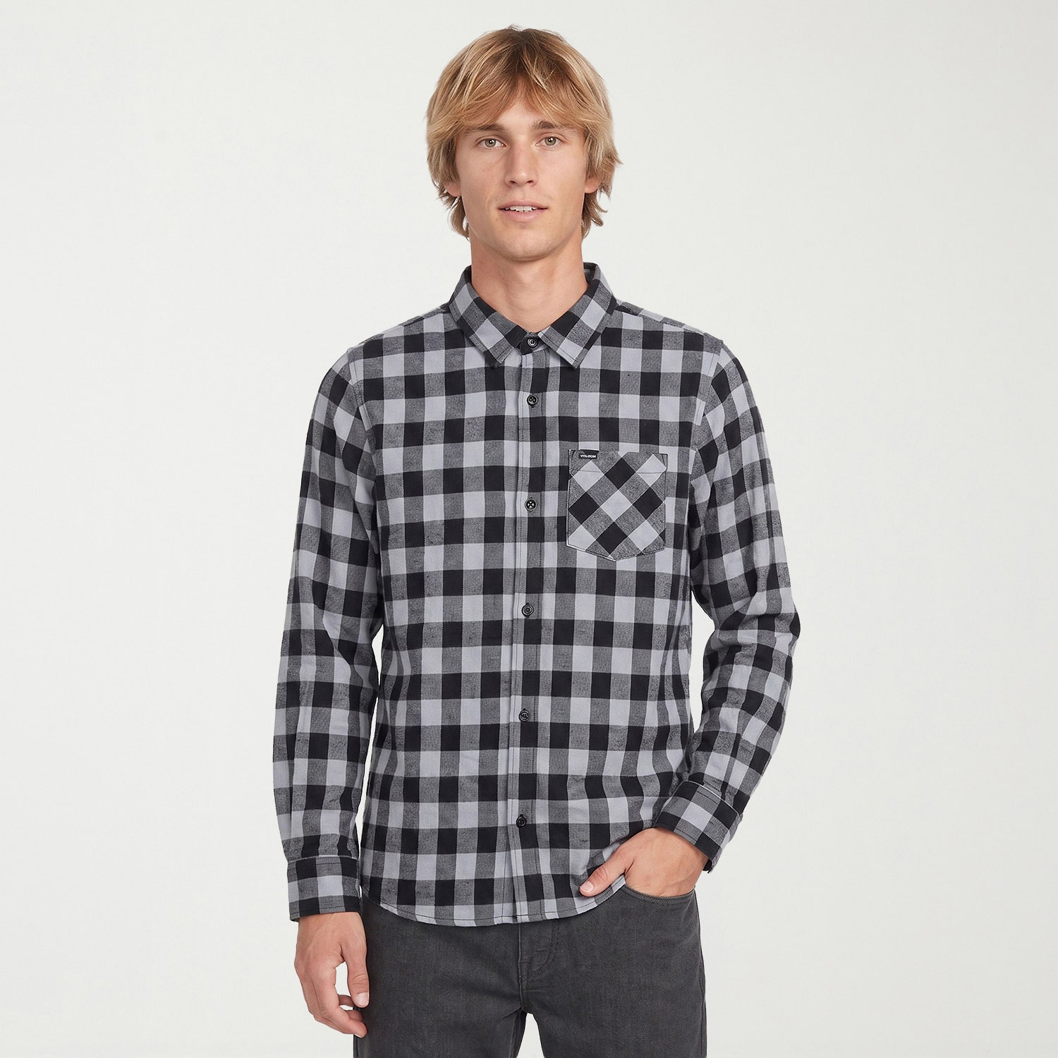 VOLCOM Mens Long Sleeve Regular Fit Flannel Shirt