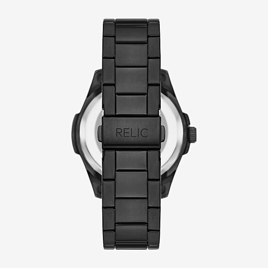 Relic By Fossil Malcolm Automatic Mens Automatic Black Stainless Steel Bracelet Watch Zr77350