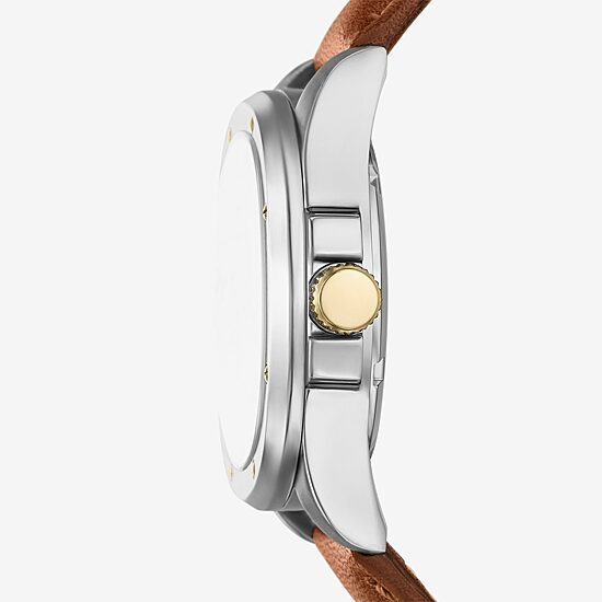 Relic By Fossil Malcolm Automatic Mens Automatic Brown Leather Strap Watch Zr77351