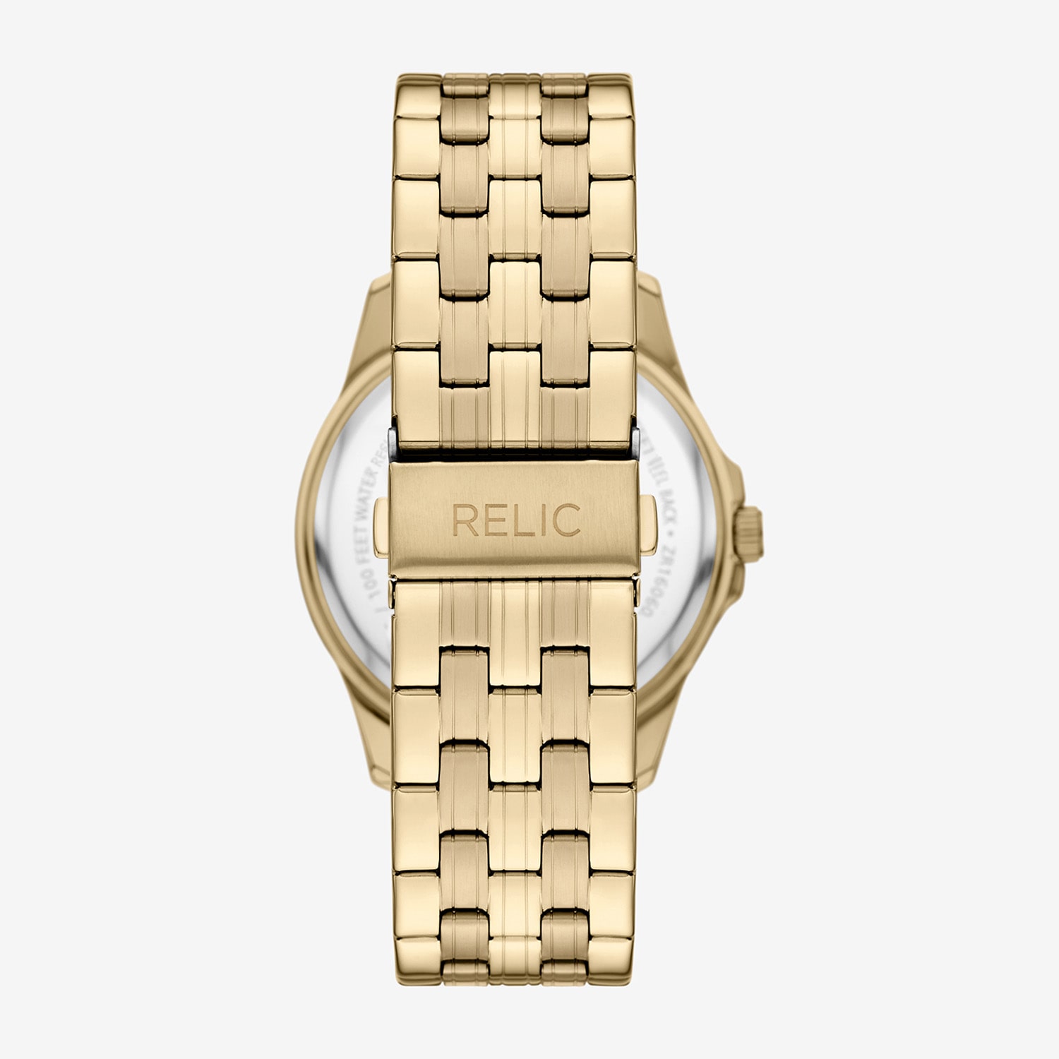 Relic By Fossil Liam Mens Gold Tone Stainless Steel Bracelet Watch Zr16060