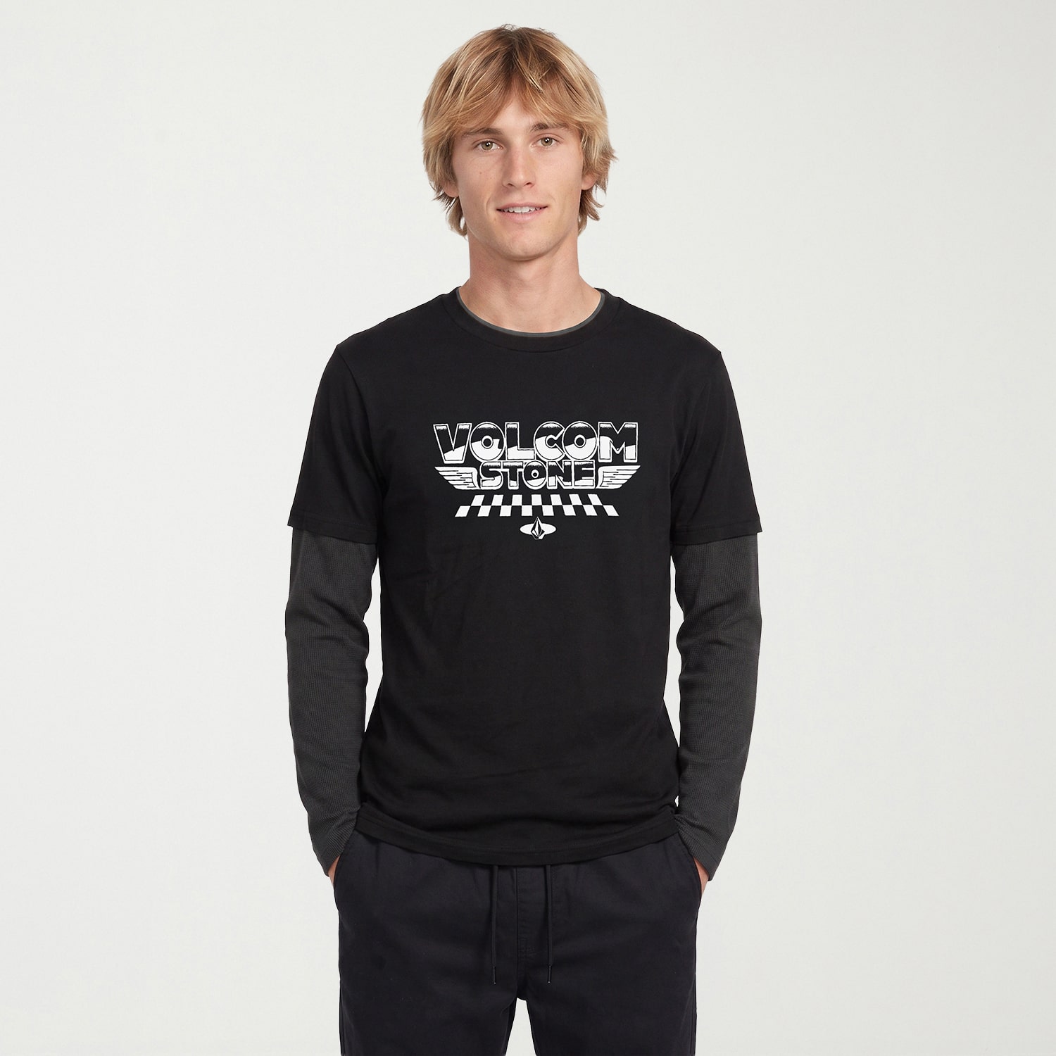 VOLCOM Mens Hooded Long Sleeve T-Shirt