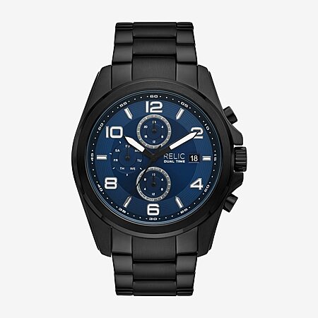 Relic By Fossil Liam Mens Black Bracelet Watch Zr16062, Color