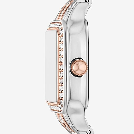 Relic By Fossil Queen'S Court Square Womens Silver Tone Bracelet Watch Zr12684