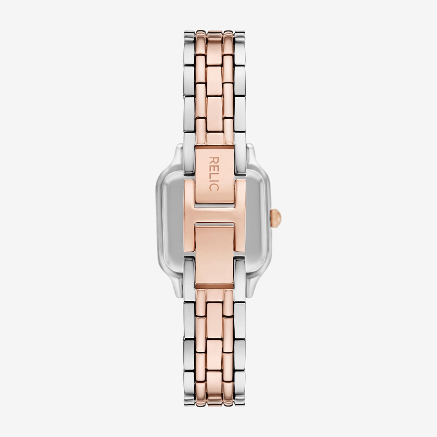 Relic By Fossil Queen'S Court Square Womens Silver Tone Bracelet Watch Zr12684