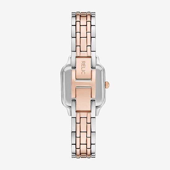 Relic By Fossil Queen'S Court Square Womens Silver Tone Bracelet Watch Zr12684