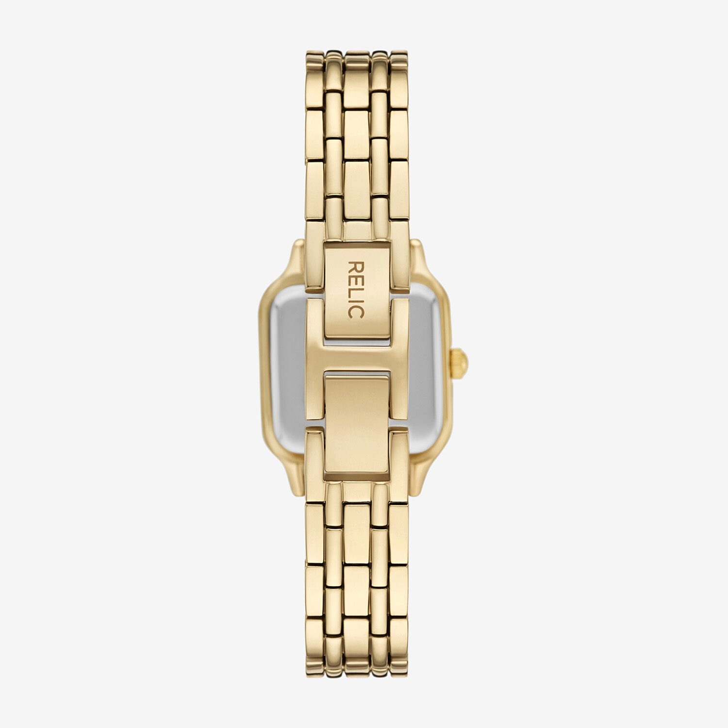 Relic By Fossil Queen'S Court Square Womens Gold Tone Bracelet Watch Zr12683