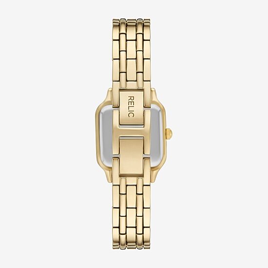 Relic By Fossil Queen'S Court Square Womens Gold Tone Bracelet Watch Zr12683