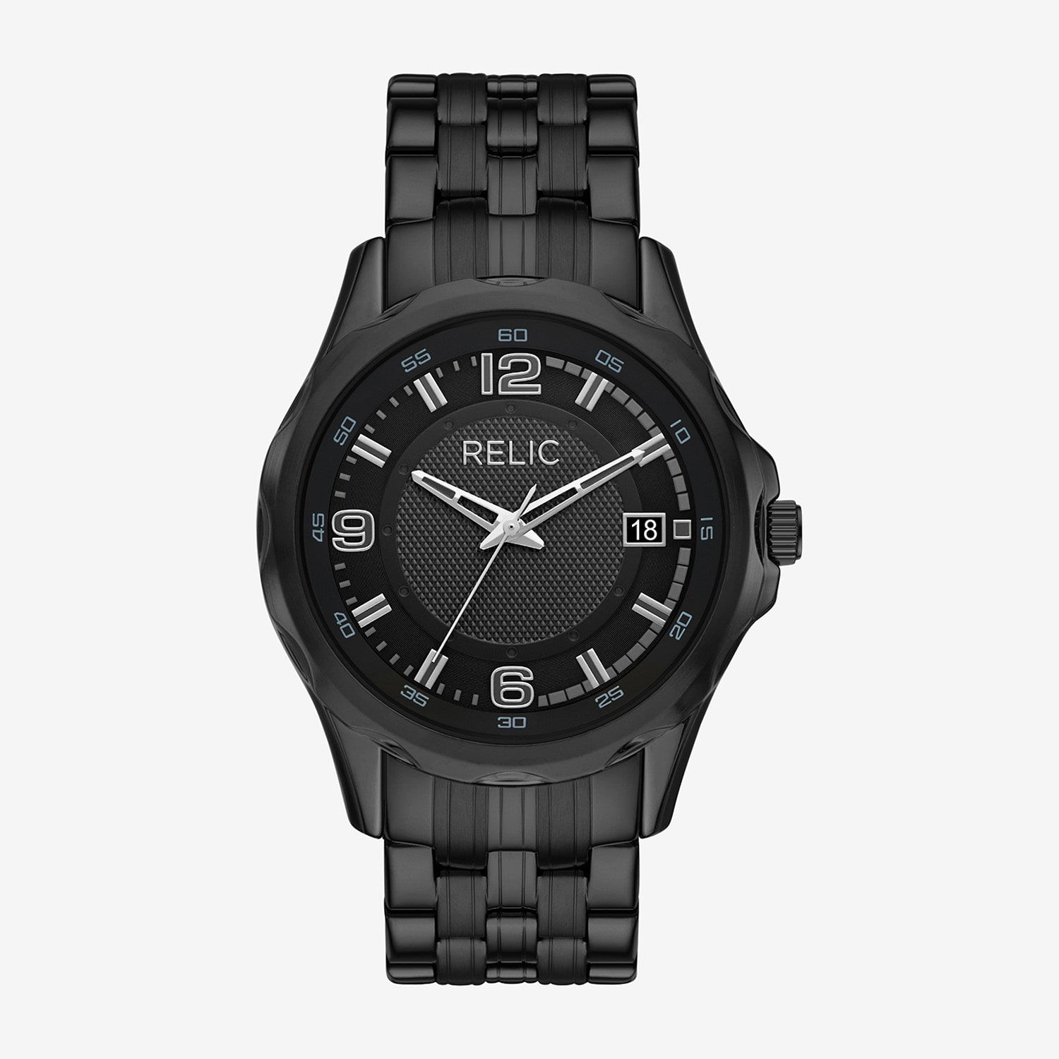 Relic By Fossil Liam Mens Black Bracelet Watch Zr16062