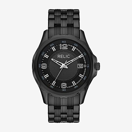 Relic By Fossil Mens Black Strap Watch Zr16028 - JCPenney