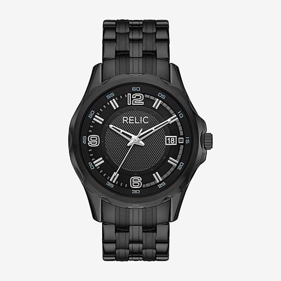 Relic By Fossil Liam Mens Black Bracelet Watch Zr16062