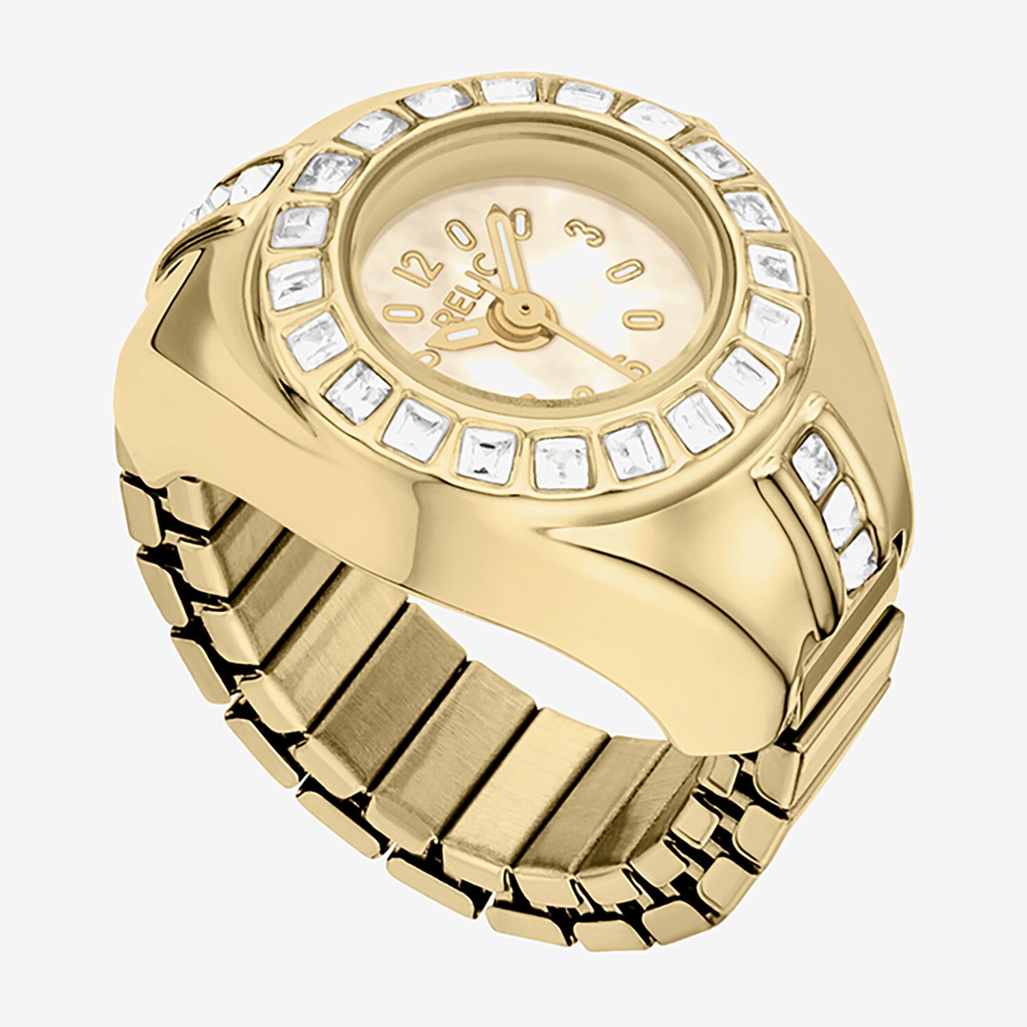 Relic By Fossil Queens Court Womens Gold Tone Bracelet Watch Zr34687