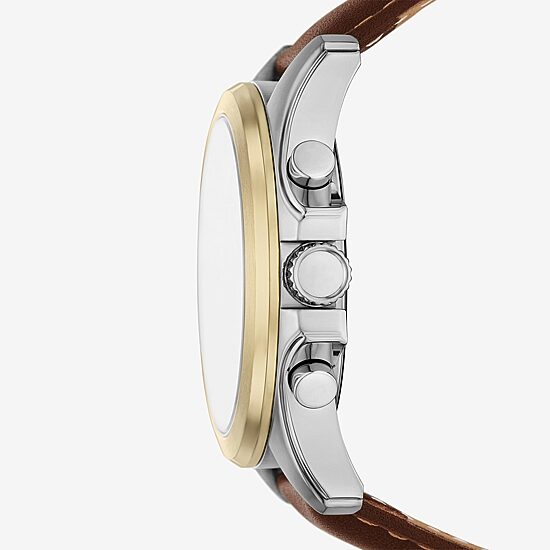 Relic By Fossil Daley Mens Brown Leather Strap Watch Zr16059
