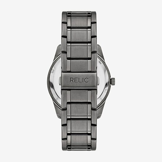 Relic By Fossil Rylan Mens Gray Stainless Steel Bracelet Watch Zr77349