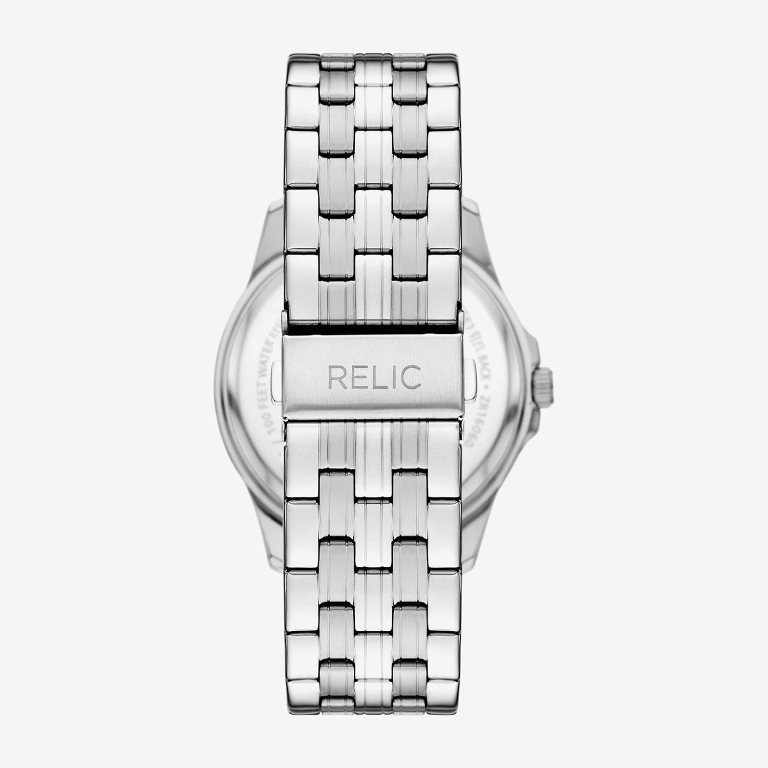 Relic By Fossil Liam Mens Silver Tone Stainless Steel Bracelet Watch Zr16061