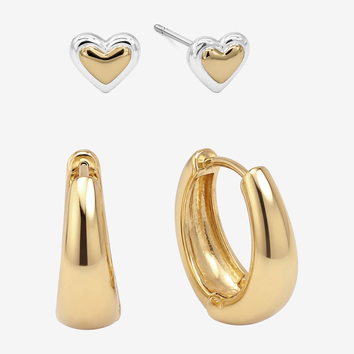 Sparkle Allure Sparkle Allure Womens 14K Gold Over Brass 2 Pair Earring Set