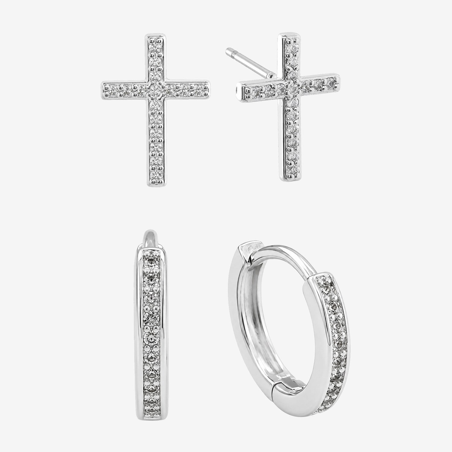 Sparkle Allure Sparkle Allure Womens Simulated Cubic Zirconia Round 2 Pair Earring Set
