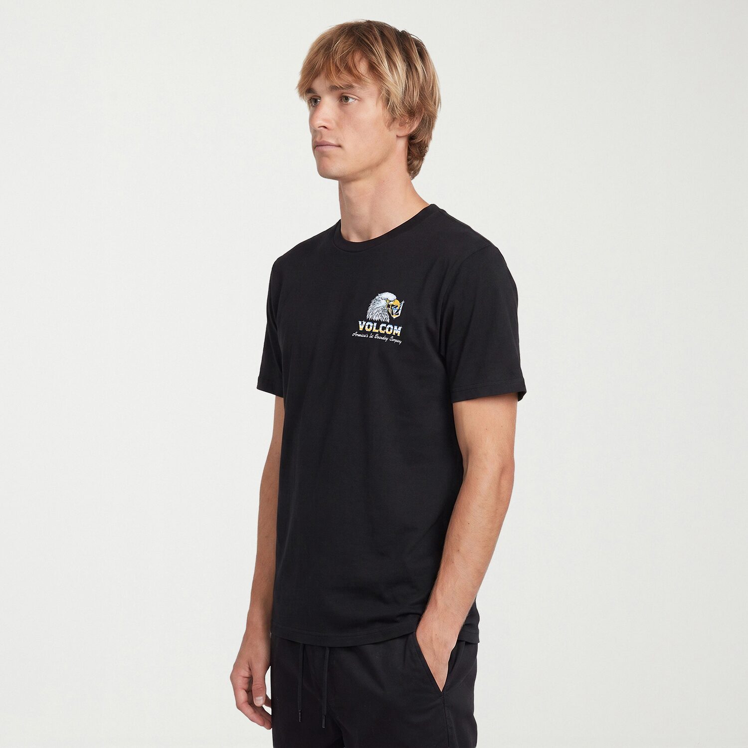 VOLCOM Mens Crew Neck Long Sleeve Regular Fit Graphic T-Shirt