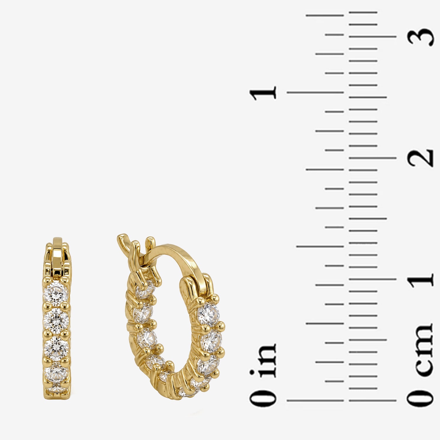 Sparkle Allure Sparkle Allure Womens Cubic Zirconia 14K Gold Over Brass Round 2 Pair Earring Set
