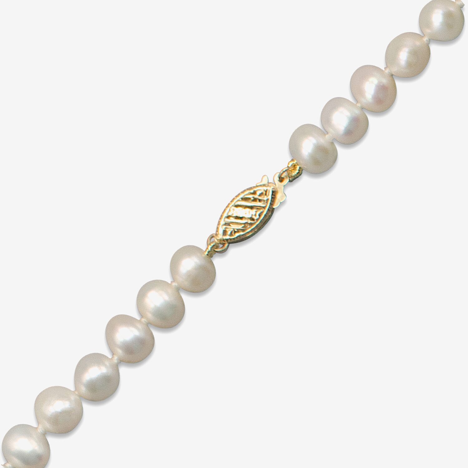 Womens White 10K Gold Inch Strand Necklace