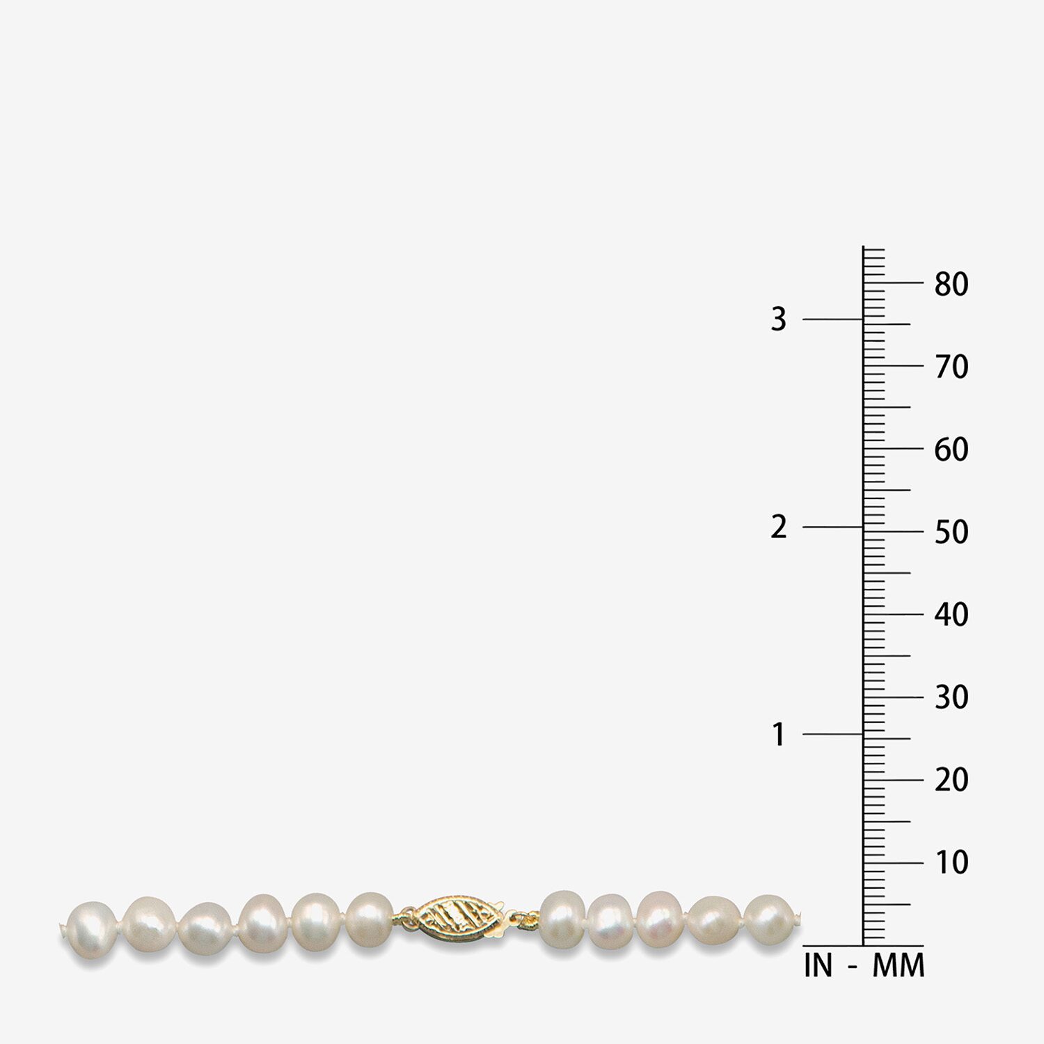 Womens White 10K Gold Inch Strand Necklace