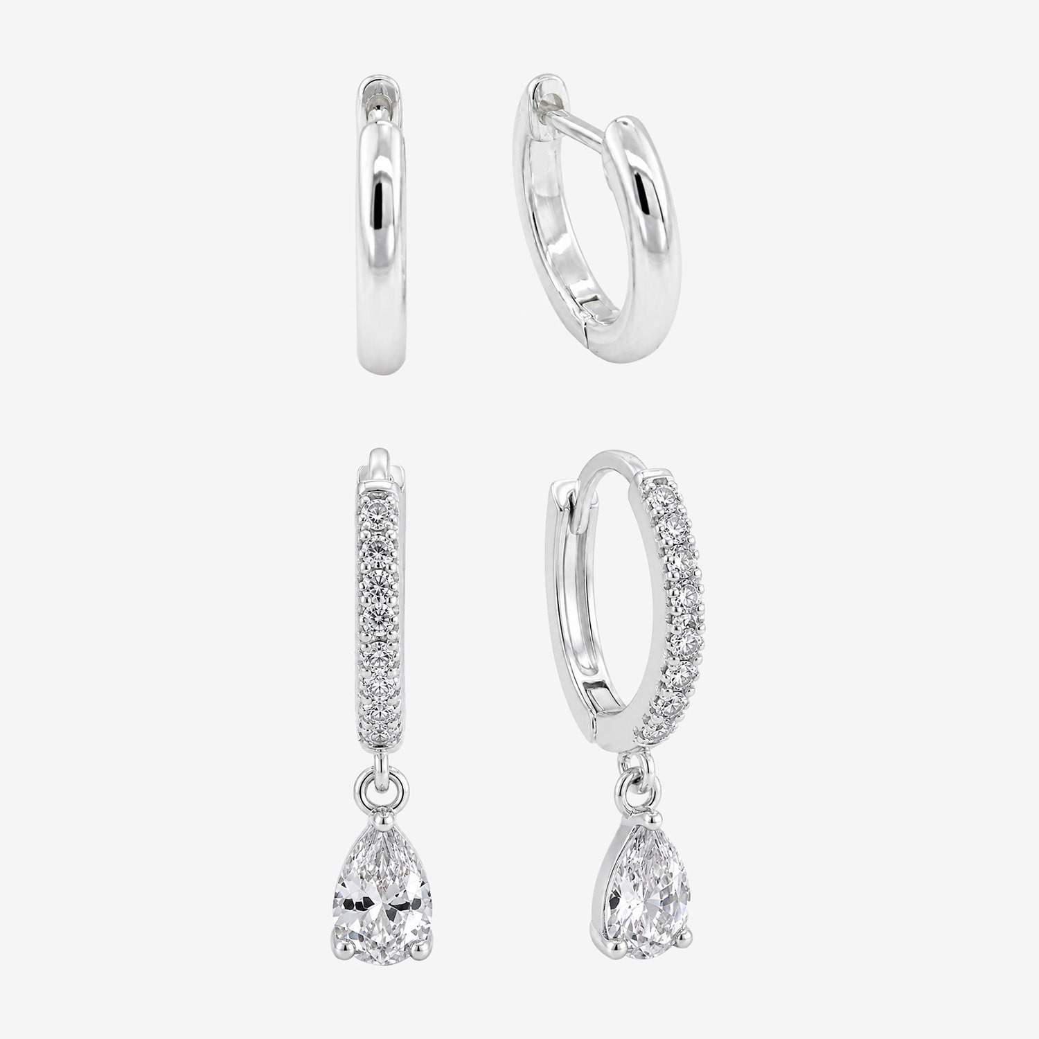 Sparkle Allure Sparkle Allure Womens Simulated Cubic Zirconia Pear 2 Pair Earring Set