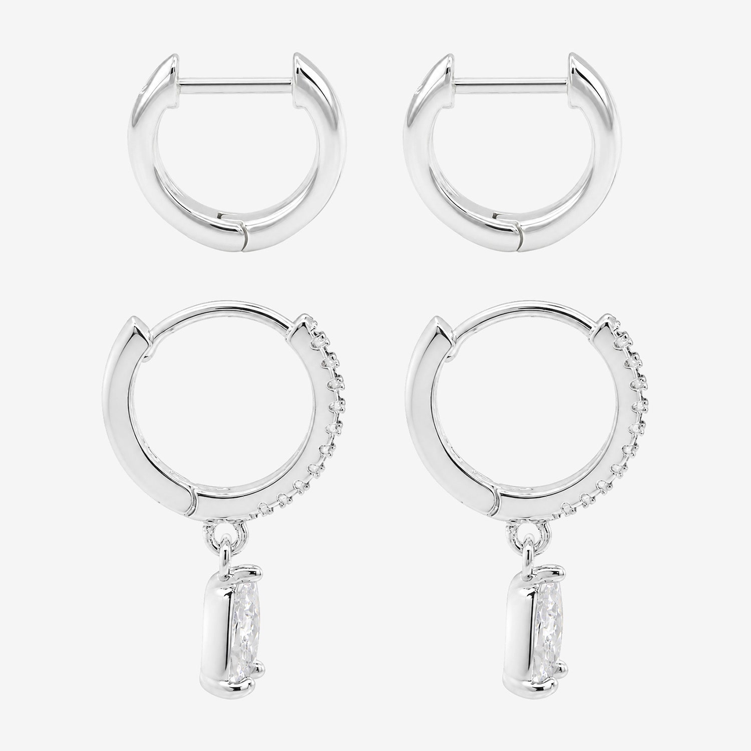 Sparkle Allure Sparkle Allure Womens Simulated Cubic Zirconia Pear 2 Pair Earring Set