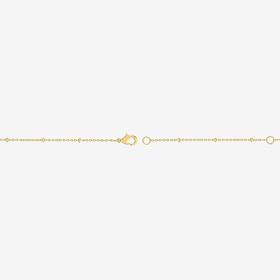 Yes, Please! Womens Lab Created White Sapphire 14K Gold Over Brass Cross 16 Inch Pendant Necklace