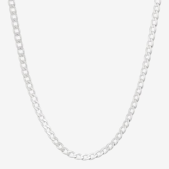 Made in Italy Womens Sterling Silver 22 Inch Curb Chain Necklace