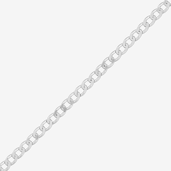Made in Italy Womens Sterling Silver 22 Inch Curb Chain Necklace