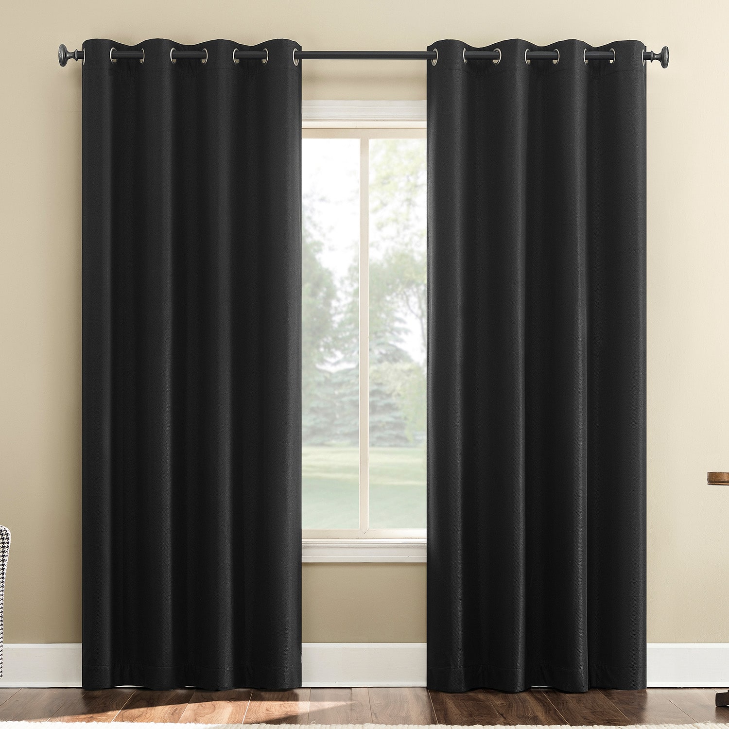 Sun Zero Atmosphere Grommet Top 100% Blackout Single Curtain Panel