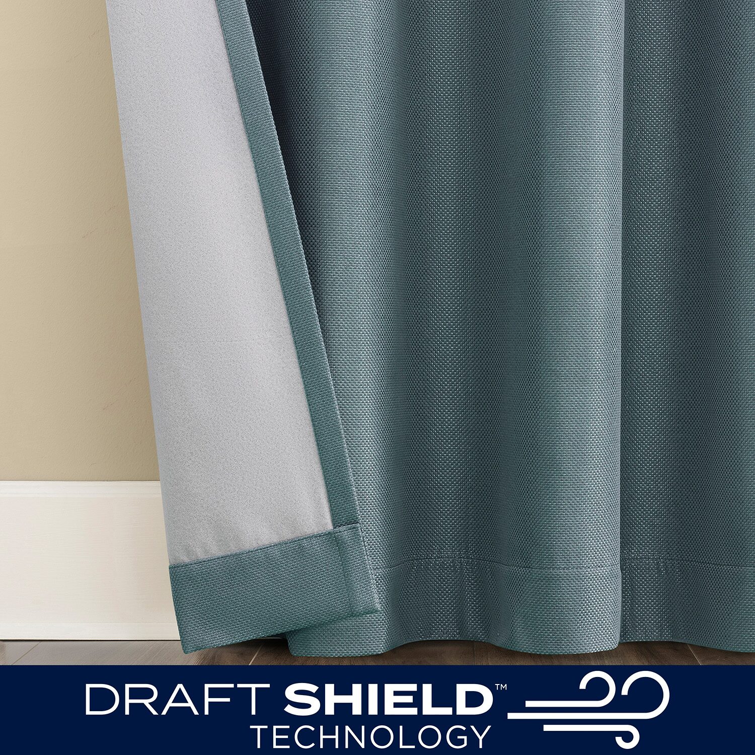 Sun Zero Atmosphere Grommet Top 100% Blackout Single Curtain Panel
