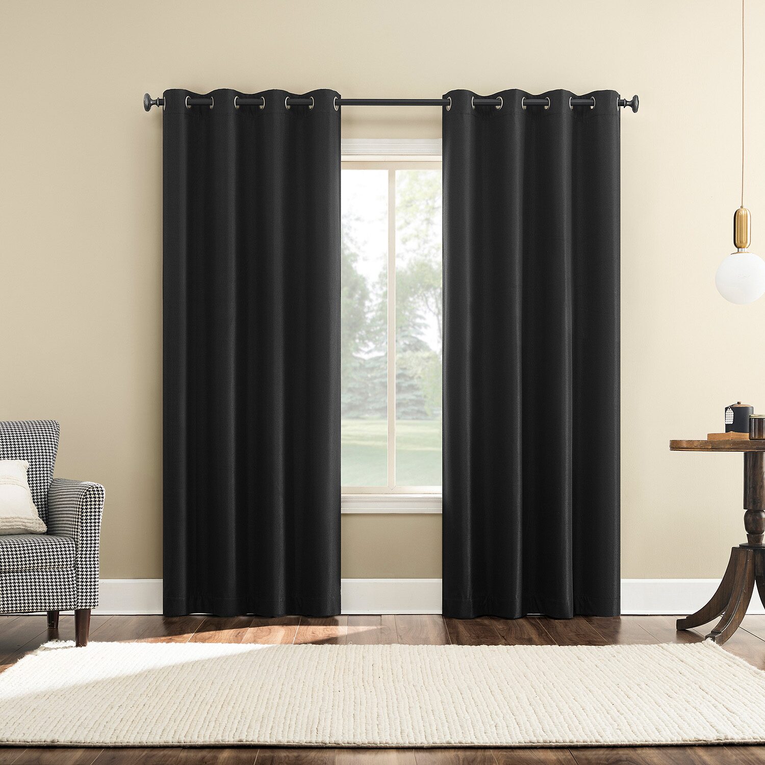 Sun Zero Atmosphere Grommet Top 100% Blackout Single Curtain Panel