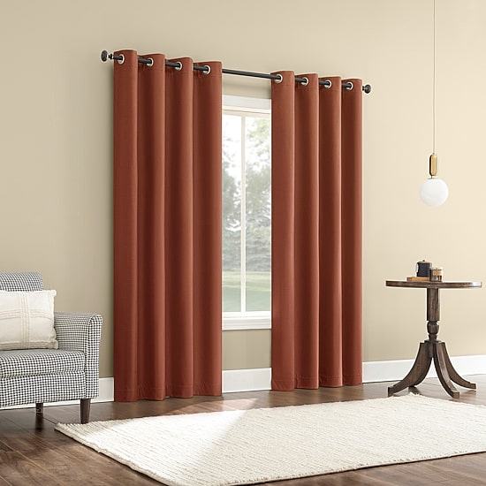 Sun Zero Atmosphere Grommet Top 100% Blackout Single Curtain Panel