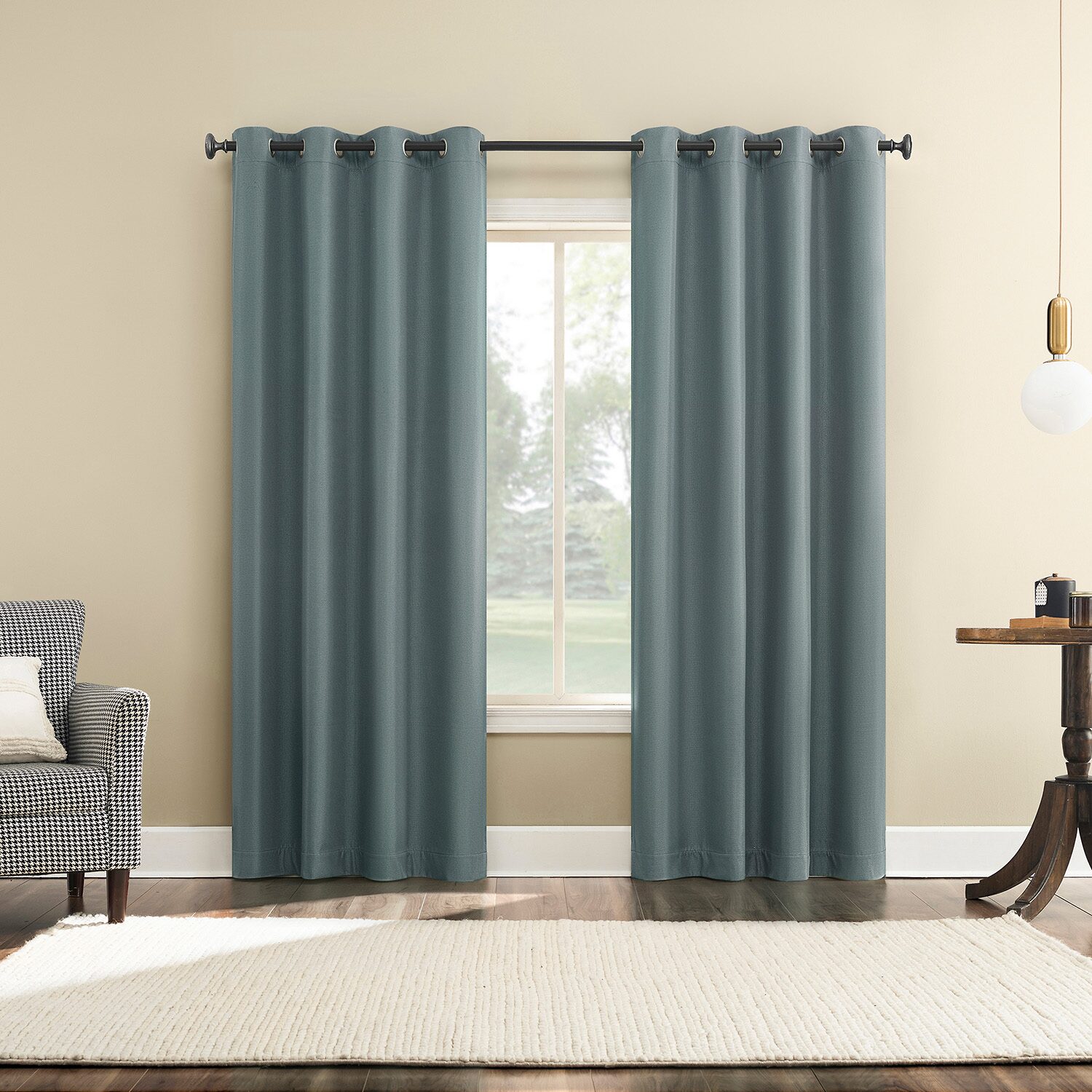 Sun Zero Atmosphere Grommet Top 100% Blackout Single Curtain Panel